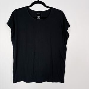 Victorias Secret Sport XSmall XS Black Glitter Logo Tie Back Tee Tshirt Spellout